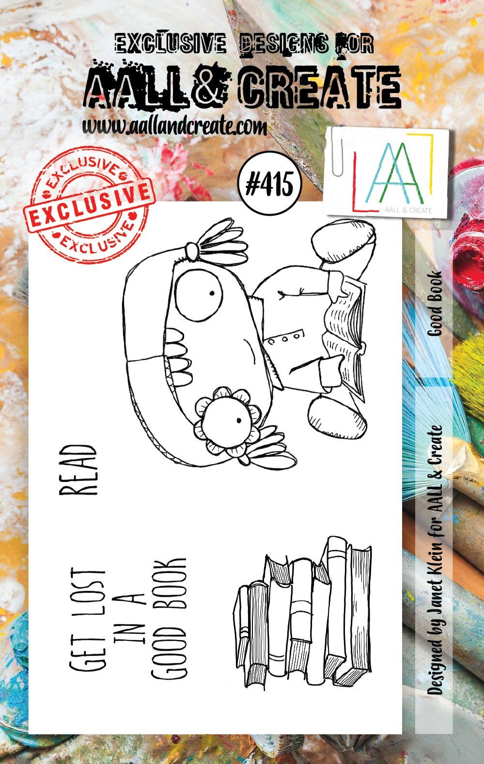 Aall and Create - Good Book - A7 - Designer Janet Klein - Clear Stamp Set - #415 Aall & Create