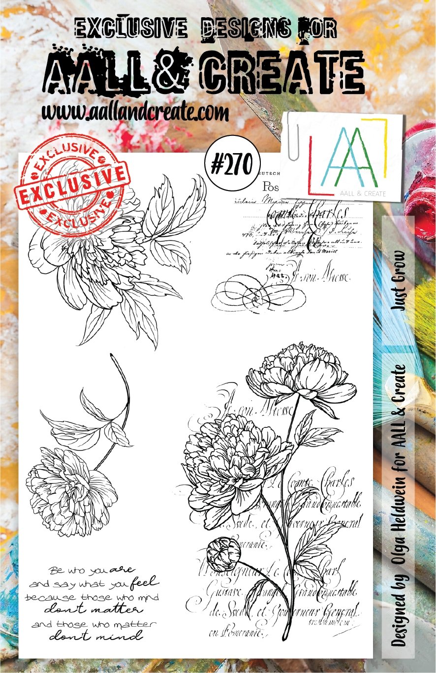 Aall and Create - Just Grow - A5 - Designer Olga Heldwein - Clear Stamp Set - #270 Aall & Create