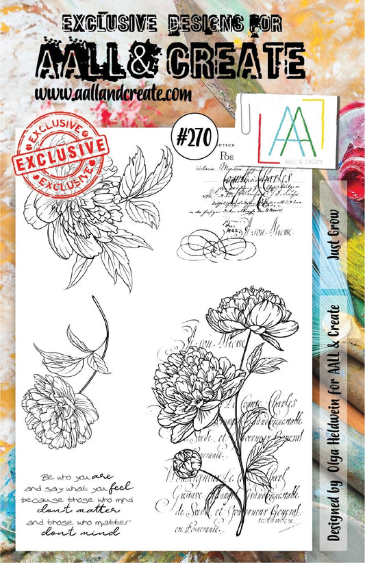 Aall and Create - Just Grow - A5 - Designer Olga Heldwein - Clear Stamp Set - #270 Aall & Create