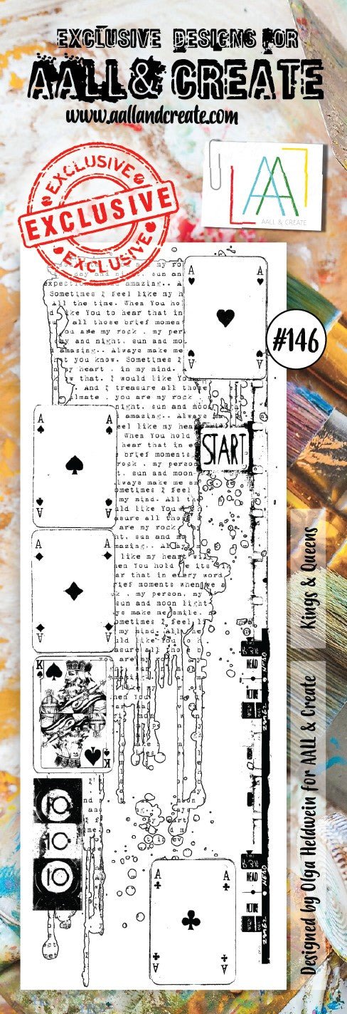 Aall and Create - Kings and Queens - Border Stamp - Designer Olga Heldwein - Clear Stamp Set - #146 Aall & Create