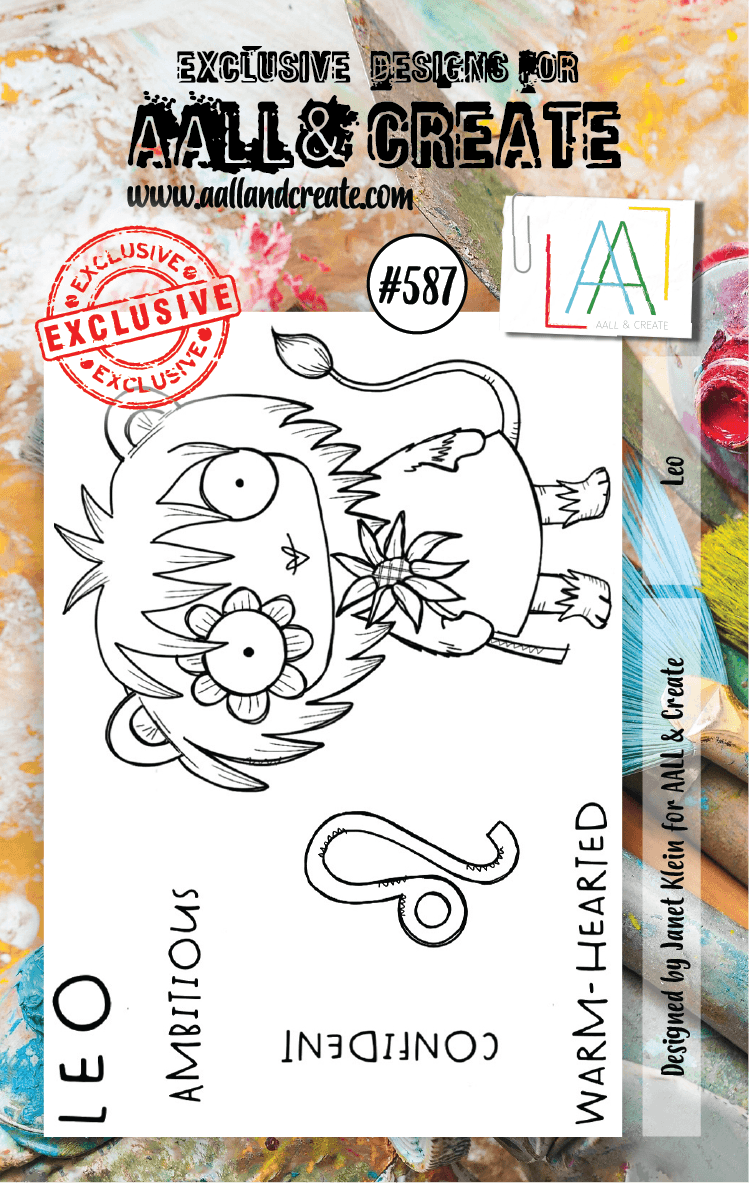 AALL and Create - Leo - A7 - Designer Janet Klein - Clear Stamp Set - #587 - Messy Papercrafts