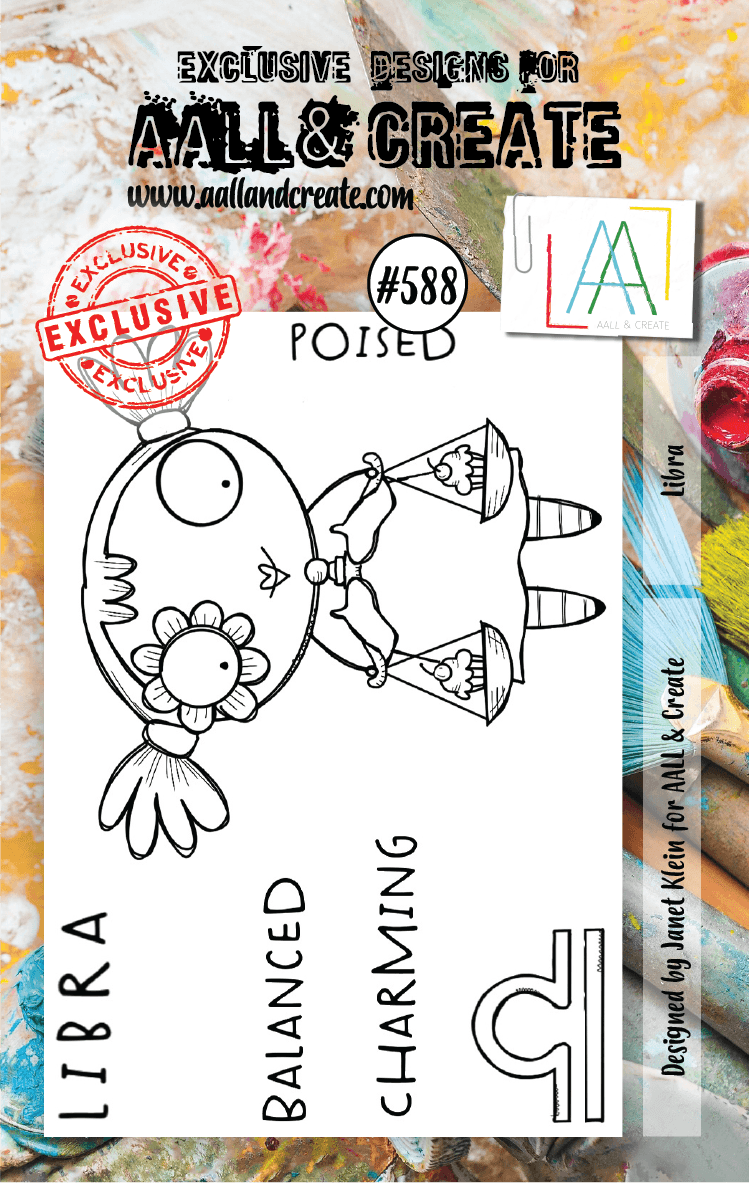 AALL and Create - Libra - A7 - Designer Janet Klein - Clear Stamp Set - #588 - Messy Papercrafts