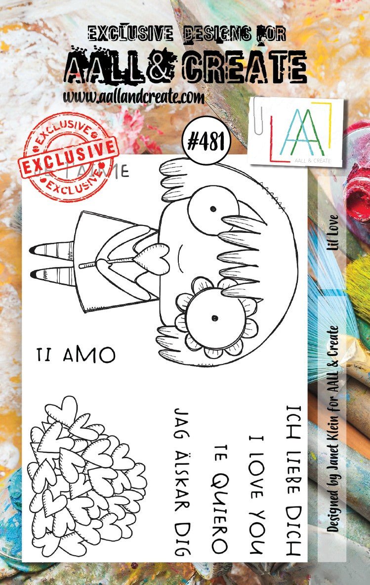Aall and Create - Lil Love - A7 - Designer Janet Klein - Clear Stamp Set - #481 Aall & Create