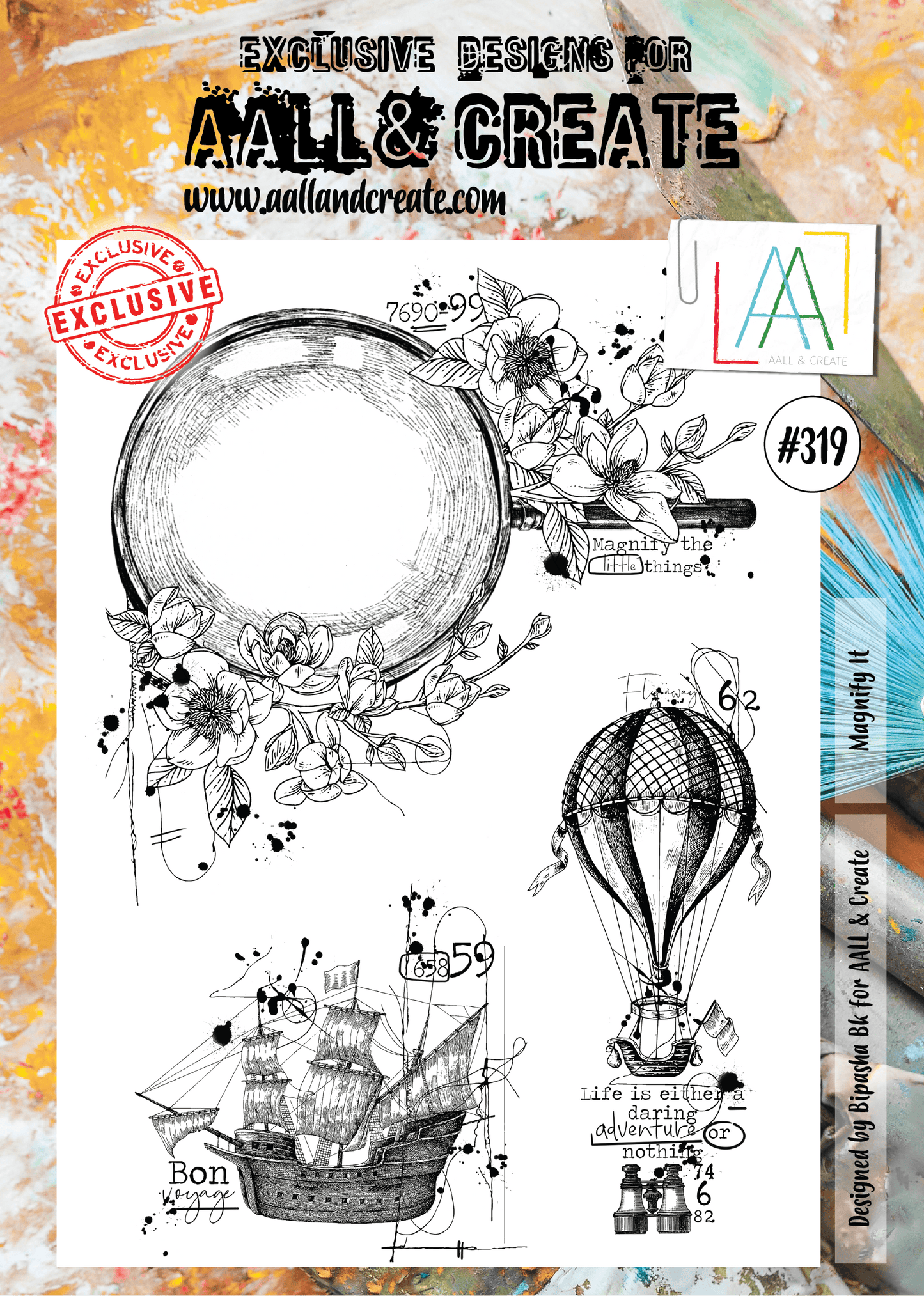 Aall and Create - Magnify It - A4 - Designer Bipasha BK - Clear Stamp Set - #319 - Messy Papercrafts