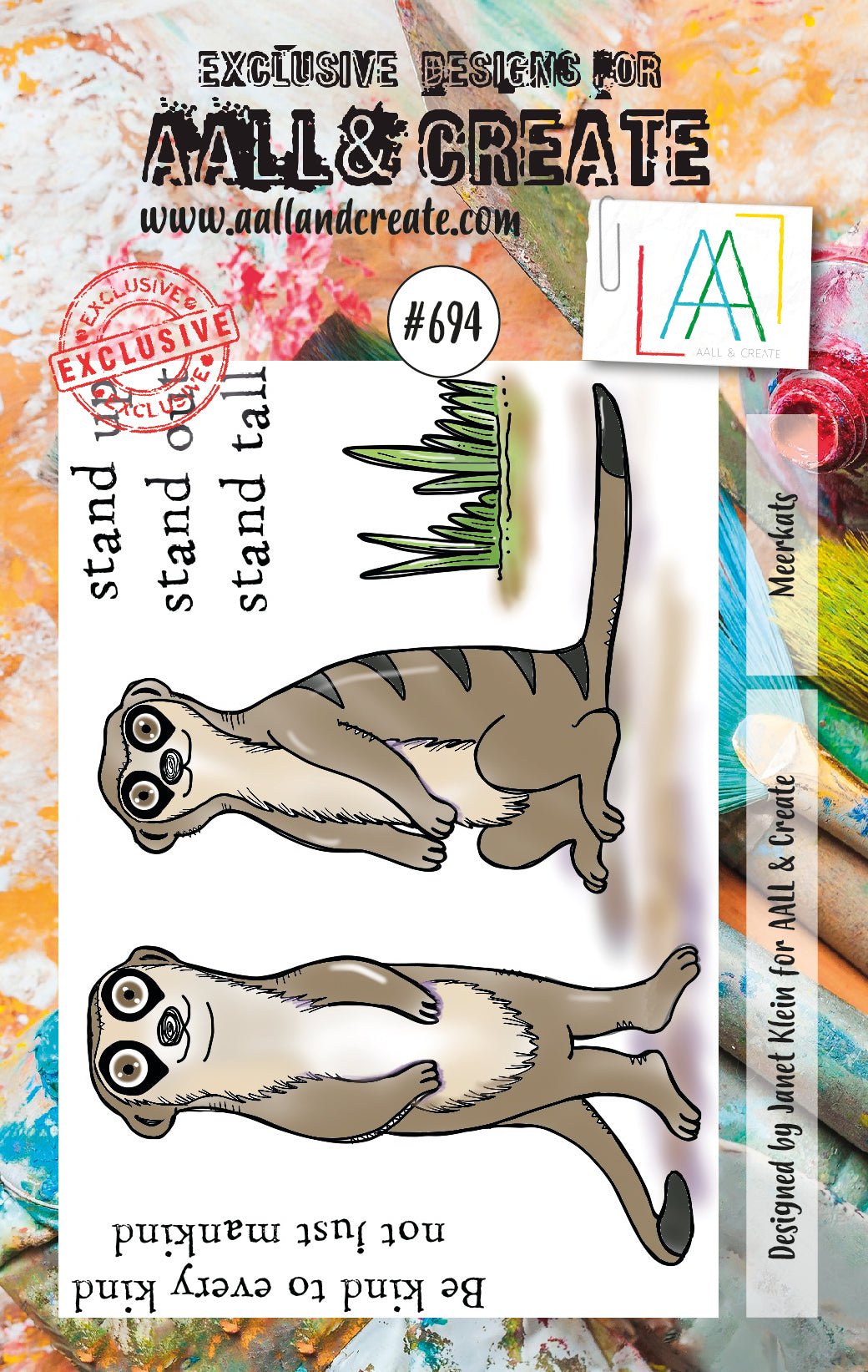 AALL and Create - Meerkats - A7 - Designer Janet Klein - Clear Stamp Set - #694 Aall & Create