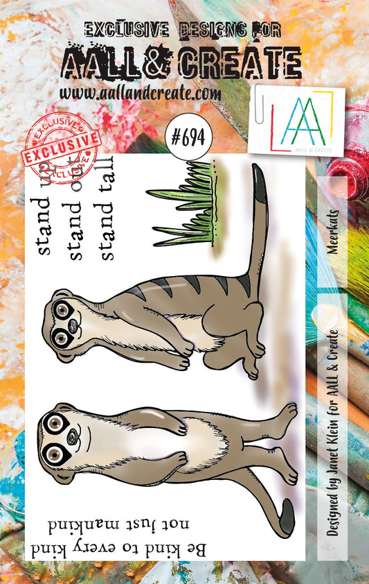 AALL and Create - Meerkats - A7 - Designer Janet Klein - Clear Stamp Set - #694 Aall & Create