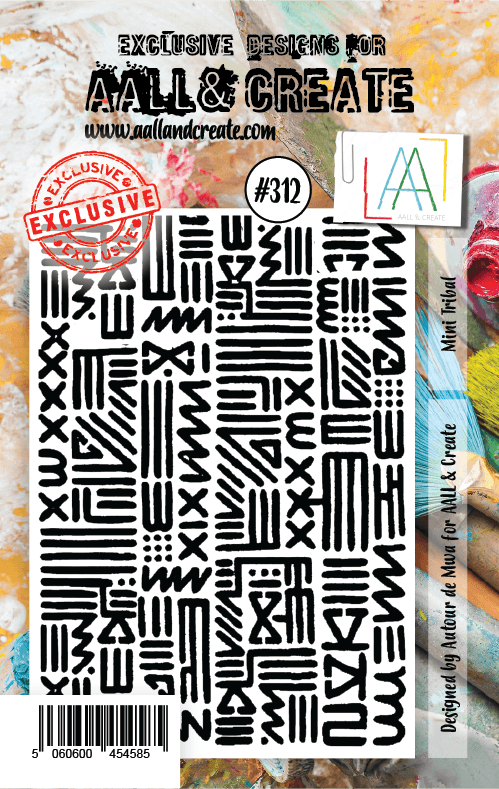 AALL and Create - Mini Tribal - A7 - Designer Autour de Mwa - Clear Stamp Set - #312 - Messy Papercrafts