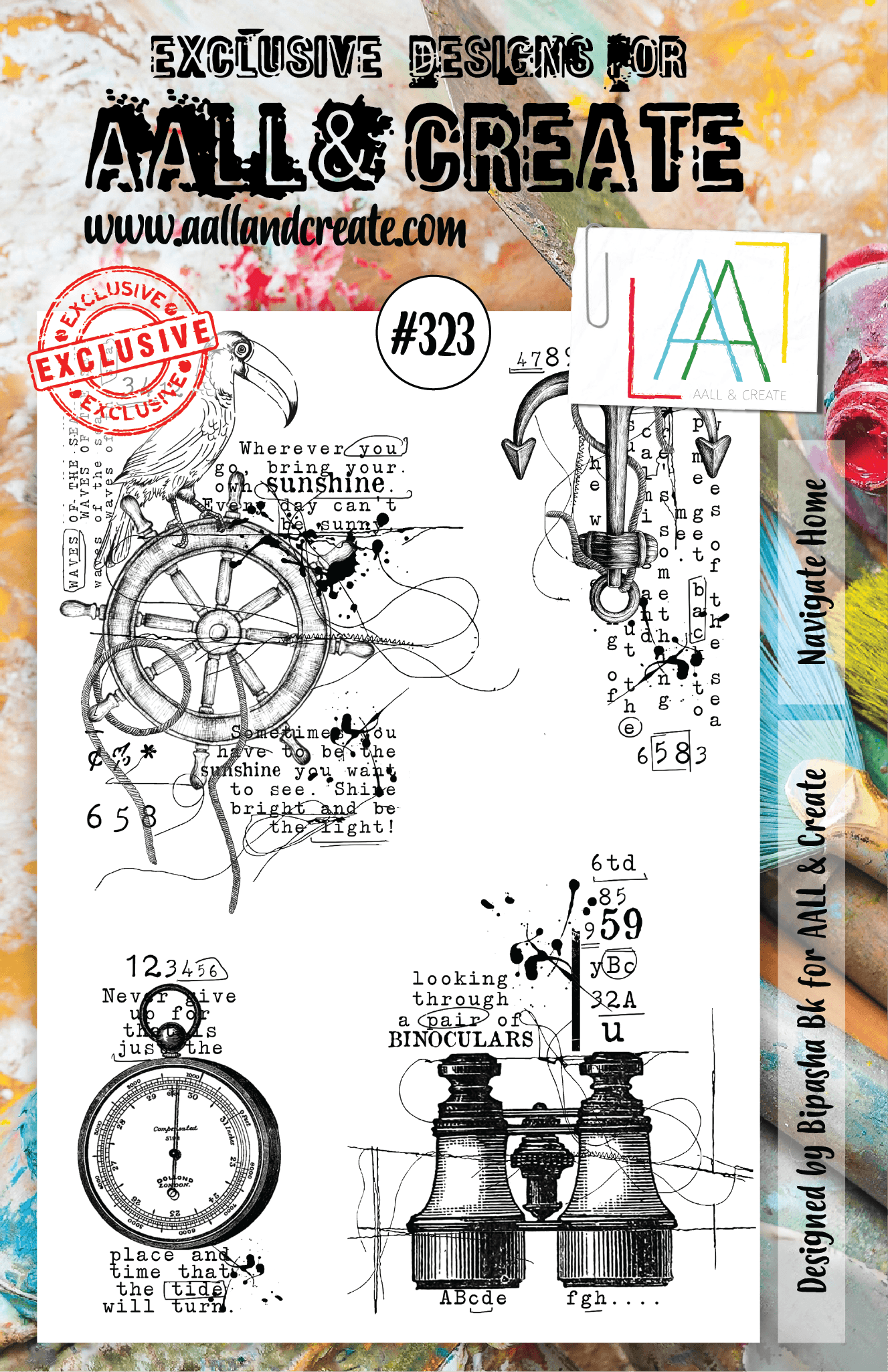 AALL and Create - Navigate Home - A5 - Designer Bipasha BK - Clear Stamp Set - #323 - Messy Papercrafts