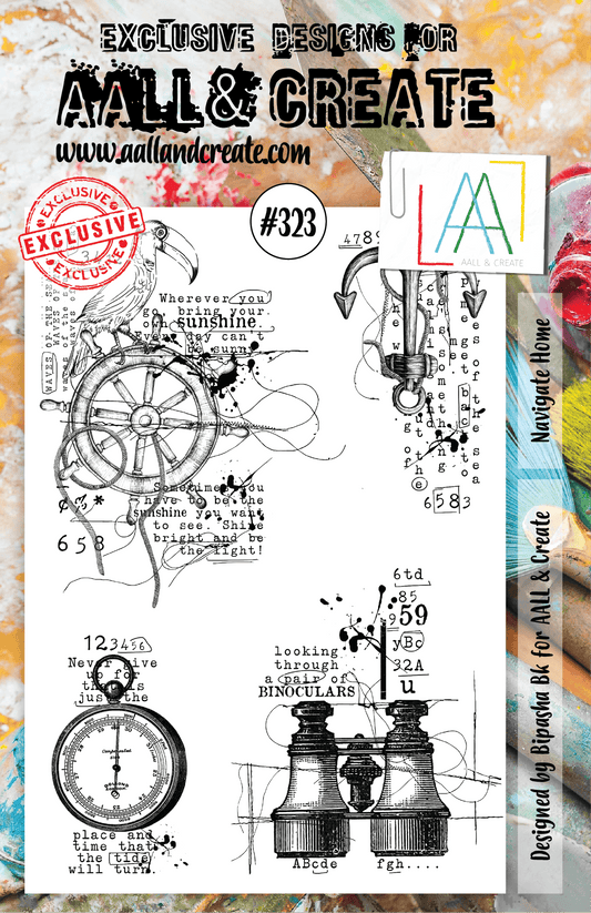 AALL and Create - Navigate Home - A5 - Designer Bipasha BK - Clear Stamp Set - #323 - Messy Papercrafts