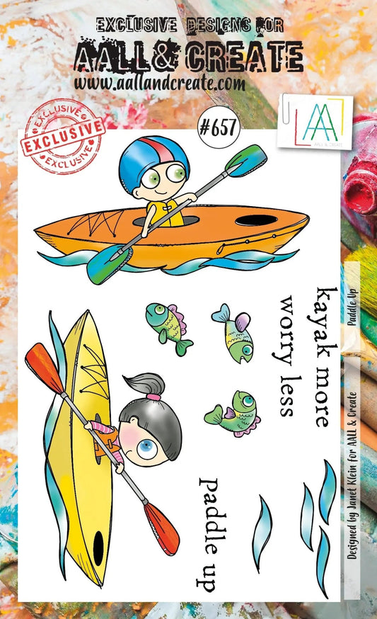 Aall and Create - Paddle Up - Designer Janet Klein - Clear Stamp Set - A6 - #657 Aall & Create