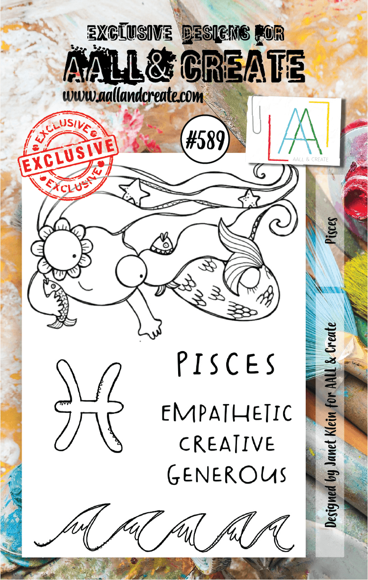 AALL and Create - Pisces - A7 - Designer Janet Klein - Clear Stamp Set - #589 - Messy Papercrafts
