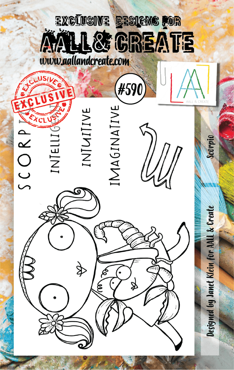 AALL and Create - Scorpio - A7 - Designer Janet Klein - Clear Stamp Set - #590 - Messy Papercrafts