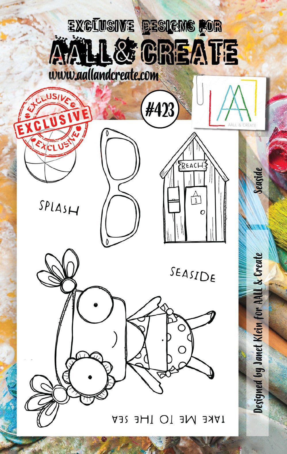 Aall and Create - Seaside - A7 - Designer Janet Klein - Clear Stamp Set - #423 Aall & Create
