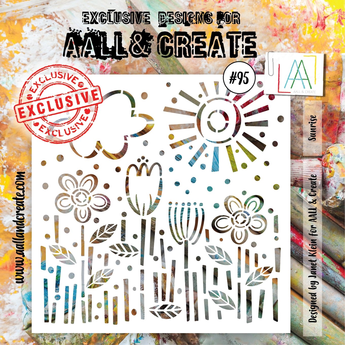 Aall and Create - Sunrise - 6x6 - Designer Janet Klein - Stencil - #95 Aall & Create