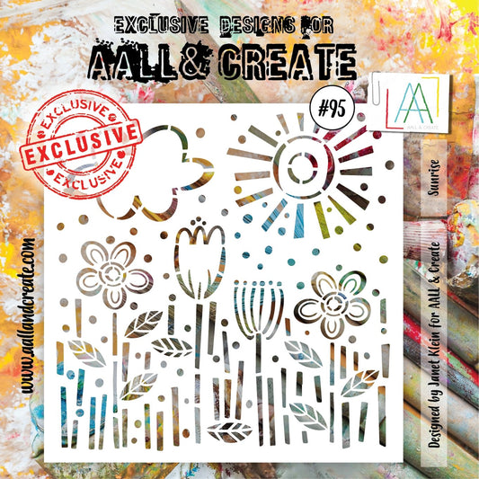 Aall and Create - Sunrise - 6x6 - Designer Janet Klein - Stencil - #95 Aall & Create