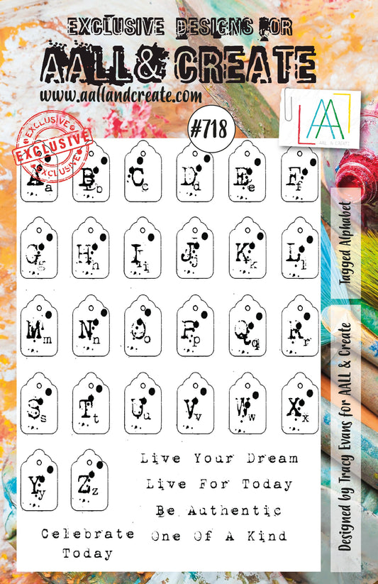 AALL and Create - Tagged Alphabet - A5 - Designer Tracy Evans - Clear Stamp Set - #718 - Messy Papercrafts