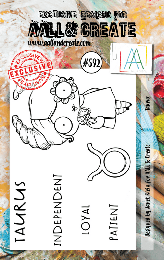 AALL and Create - Taurus - A7 - Designer Janet Klein - Clear Stamp Set - #592 - Messy Papercrafts