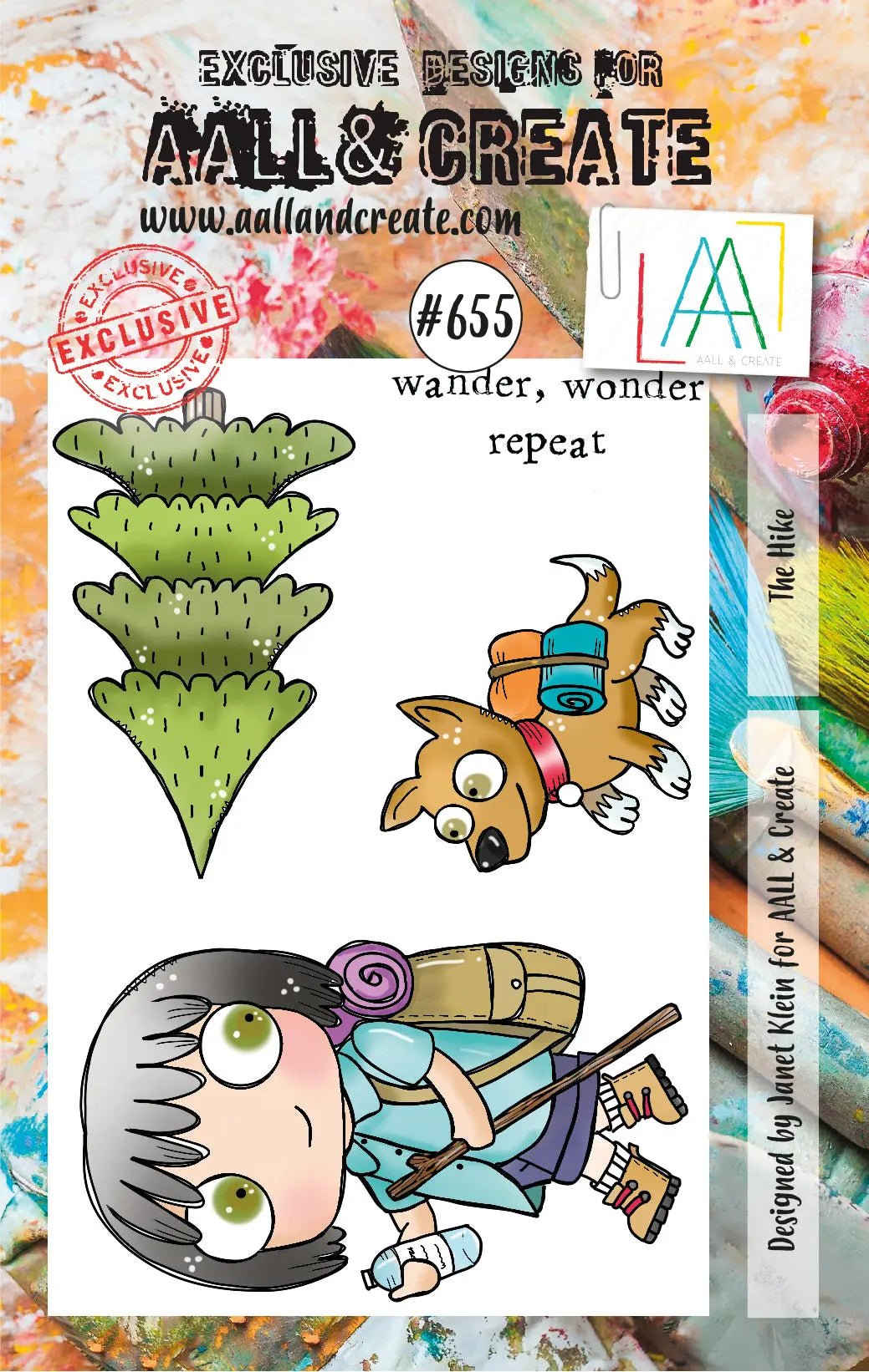 Aall and Create - The Hike - A7 - Designer Janet Klein - Clear Stamp Set - #655 Aall & Create