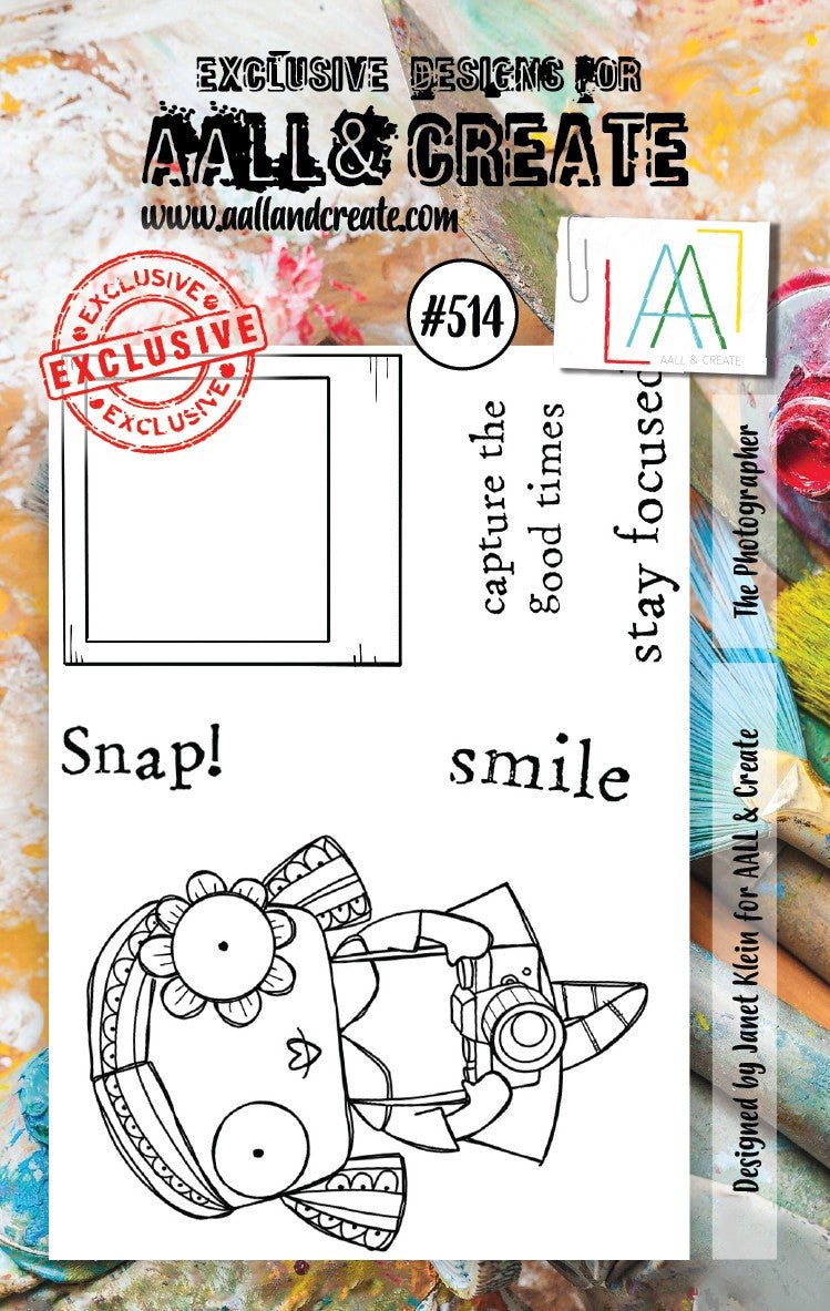 Aall and Create - The Photographer - A7 - Designer Janet Klein - Clear Stamp Set - #514 Aall & Create