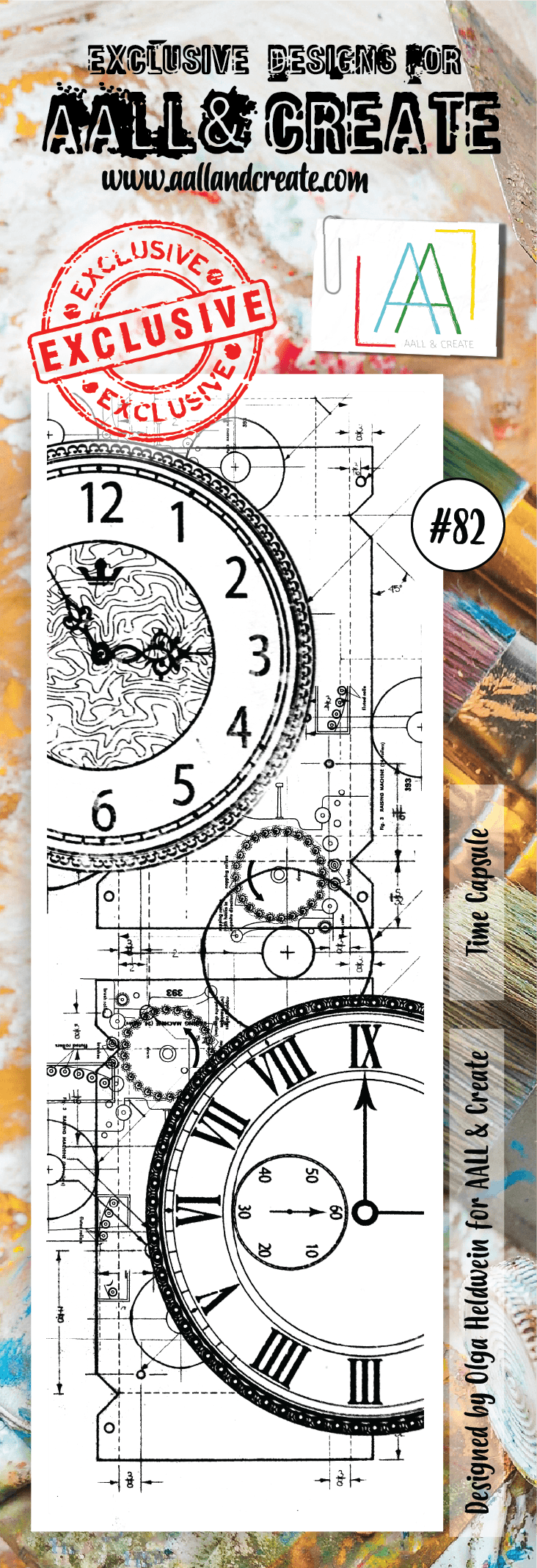 Aall and Create - Time Capsule - Border Stamp - Designer Olga Heldwein - Clear Stamp Set - #82 - Messy Papercrafts