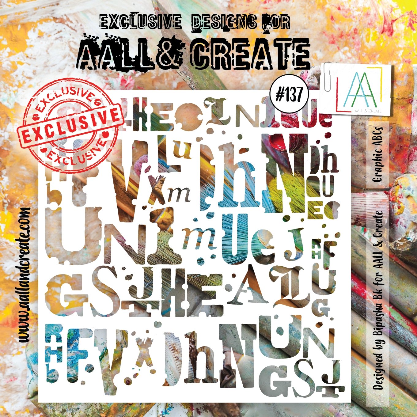 Aall and Create - Title - 6x6 - Designer - Stencil - #137 Aall & Create