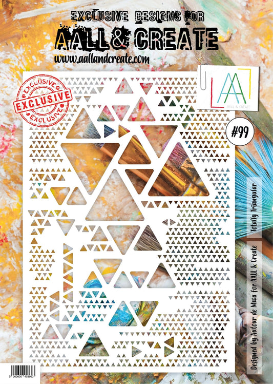 Aall and Create - Totally Triangular - A4 - Designer Autour de Mwa - Stencil - #99 Aall & Create