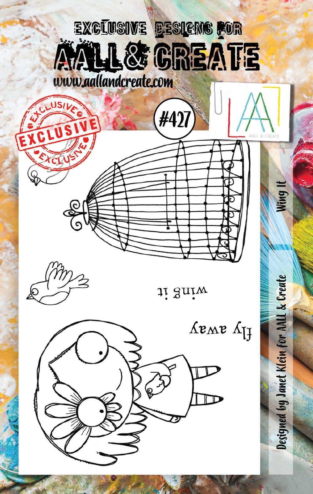 Aall and Create - Wing It - A7 - Designer Janet Klein - Clear Stamp Set - #427 Aall & Create