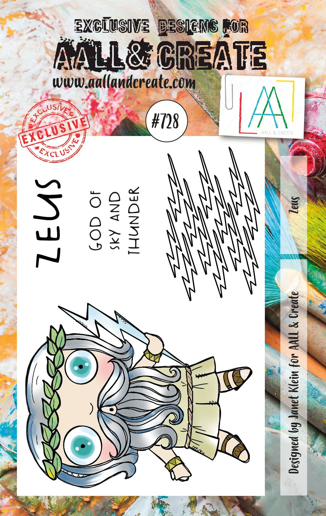 AALL and Create - Zeus - A7 - Designer Janet Klein - Clear Stamp Set - #728 - Messy Papercrafts