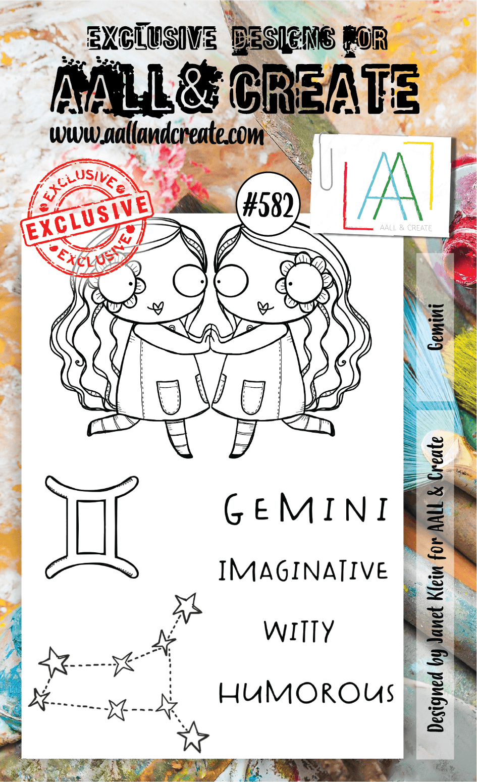 ALL and Create - Gemini - A6 - Designer Janet Klein - Clear Stamp Set - #582 - Messy Papercrafts