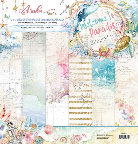 Asuka Studio - Welcome to Paradise - Simple Style - 12x12 Paper - Backgrounds - Messy Papercrafts