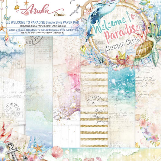 Asuka Studio - Welcome to Paradise - Simple Style - 6x6 Paper - Backgrounds - Messy Papercrafts