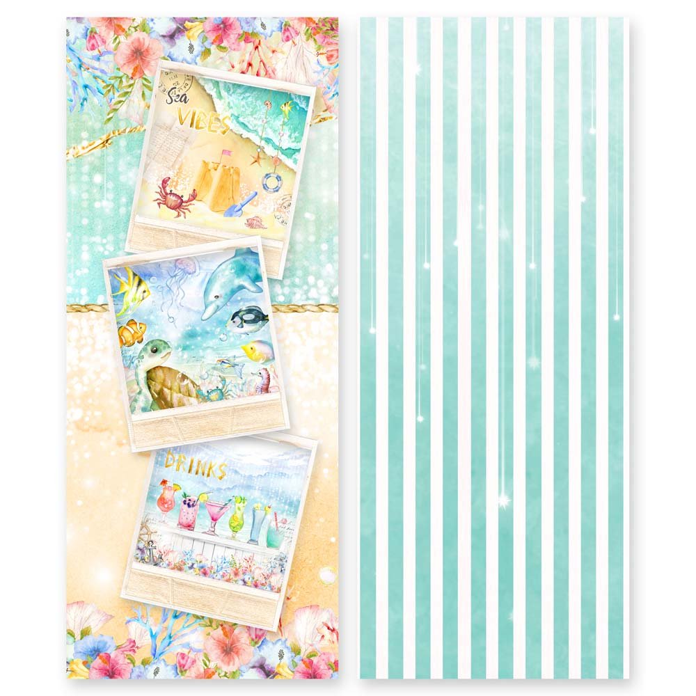 Asuka Studio - Welcome to Paradise - Slimline Paper Pack - 3.5 x 8.5 - Messy Papercrafts