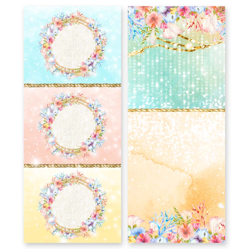 Asuka Studio - Welcome to Paradise - Slimline Paper Pack - 3.5 x 8.5 - Messy Papercrafts
