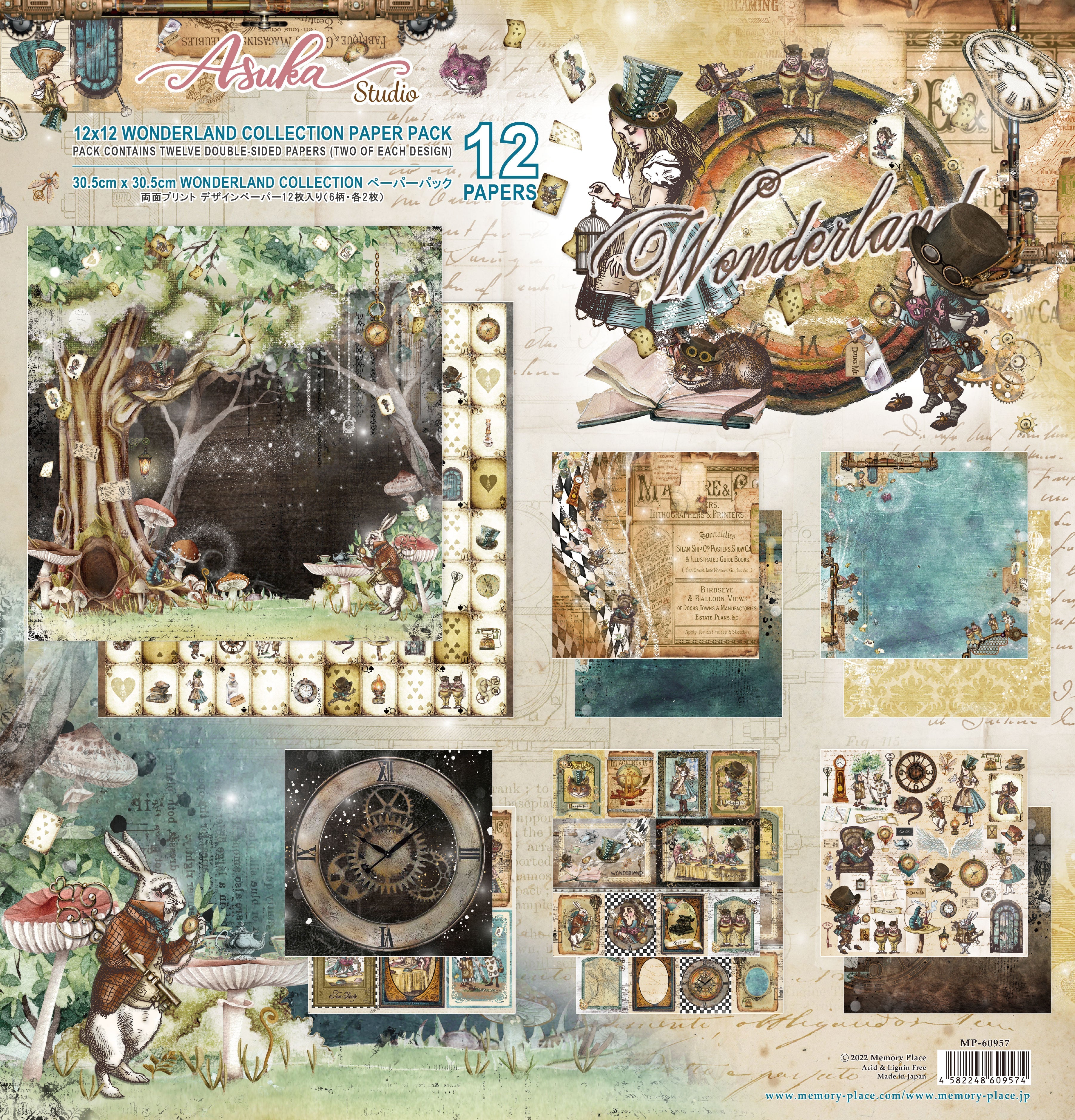 Asuka Studio - Wonderland Collection - 12 x 12 Collection Pack - Messy Papercrafts
