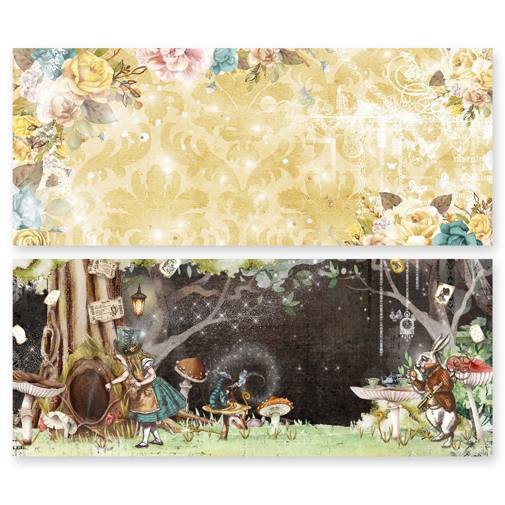 Asuka Studio - Wonderland Collection - 3.5 x 8.5 Slimline Pack - Messy Papercrafts