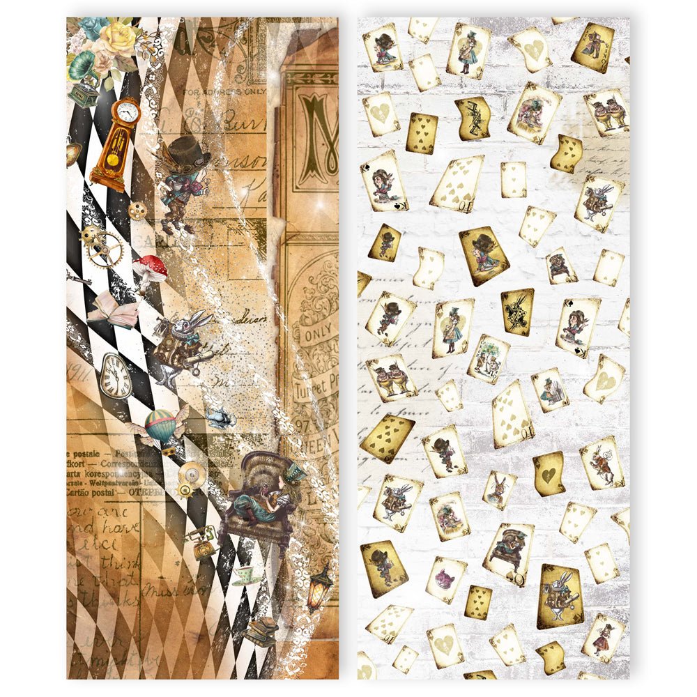 Asuka Studio - Wonderland Collection - 3.5 x 8.5 Slimline Pack - Messy Papercrafts