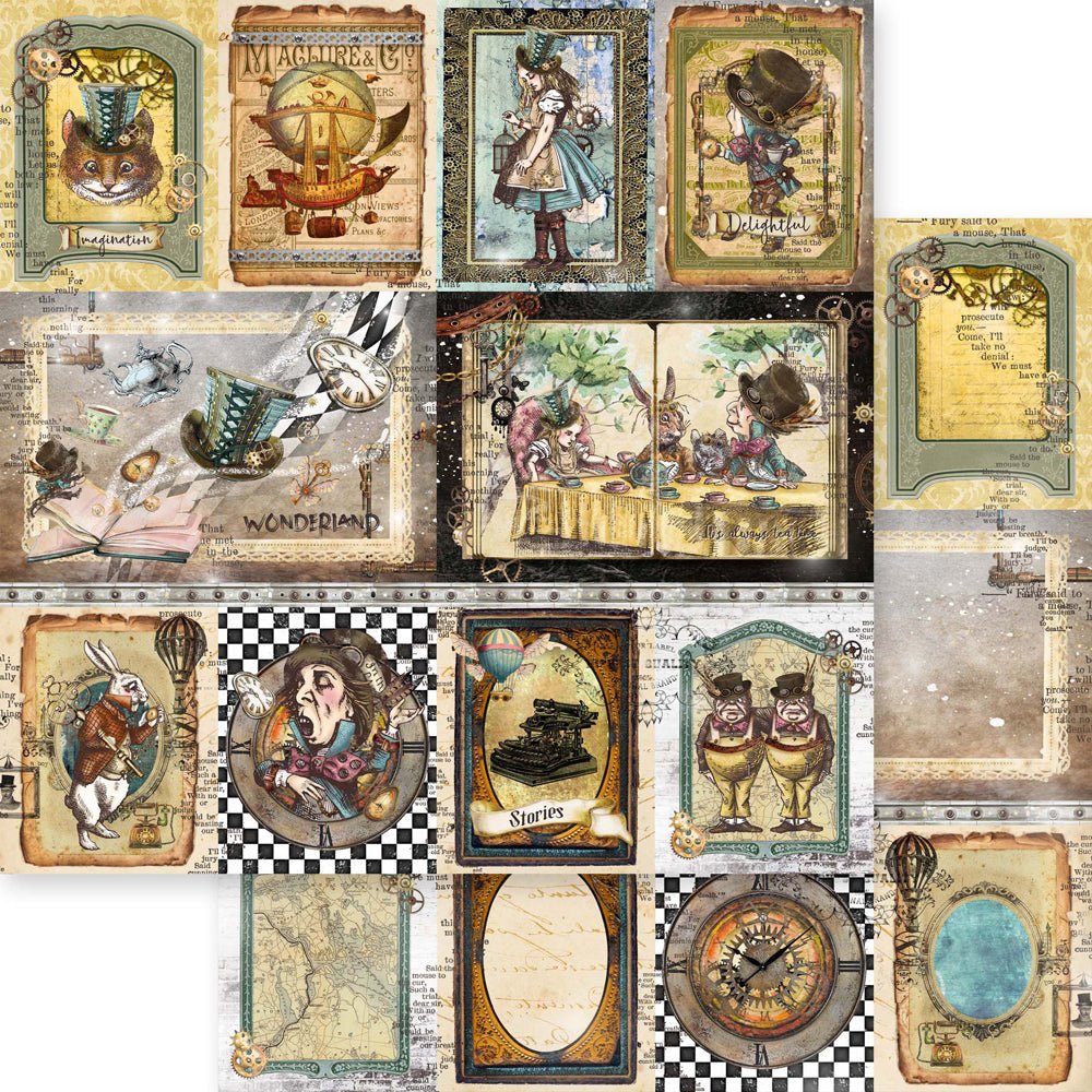 Asuka Studio - Wonderland Collection - 6x6 Collection Pack - Messy Papercrafts