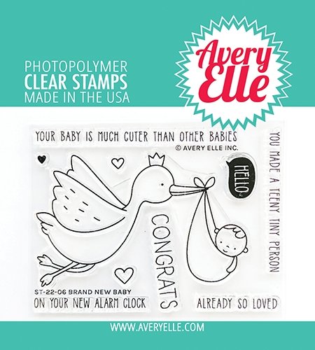 Avery Elle - Brand New Baby - 3x4 Inch Clear Stamp Set Avery Elle