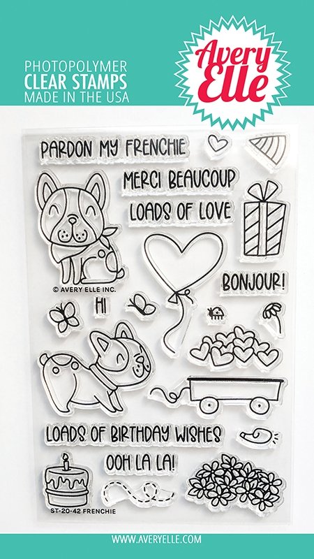 Avery Elle - Frenchie - 4x6 Inch Clear Stamp Set Avery Elle