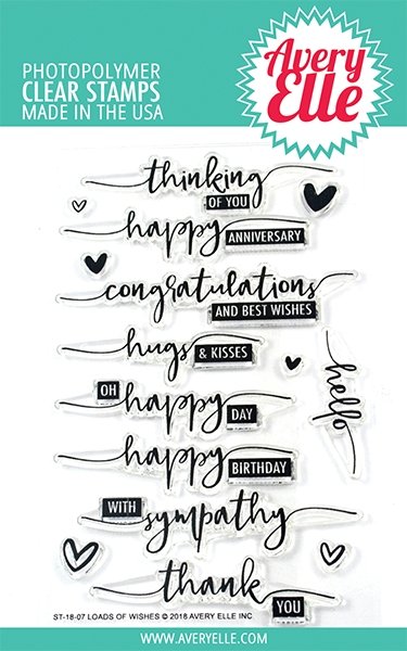 Avery Elle - Loads Of Wishes - 4x6 Inch Clear Stamp Set Avery Elle