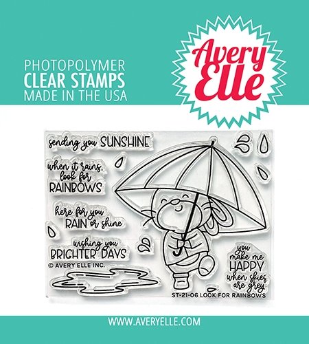 Avery Elle - Look For Rainbows - 3x4 Inch Clear Stamp Set Avery Elle