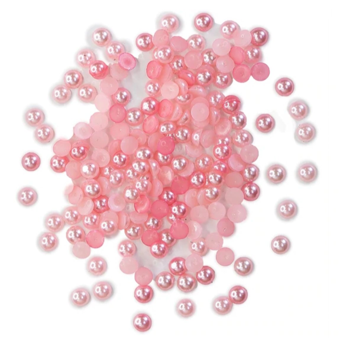Buttons Galore - Half Pearl - Pink - Embellishments Buttons Galore