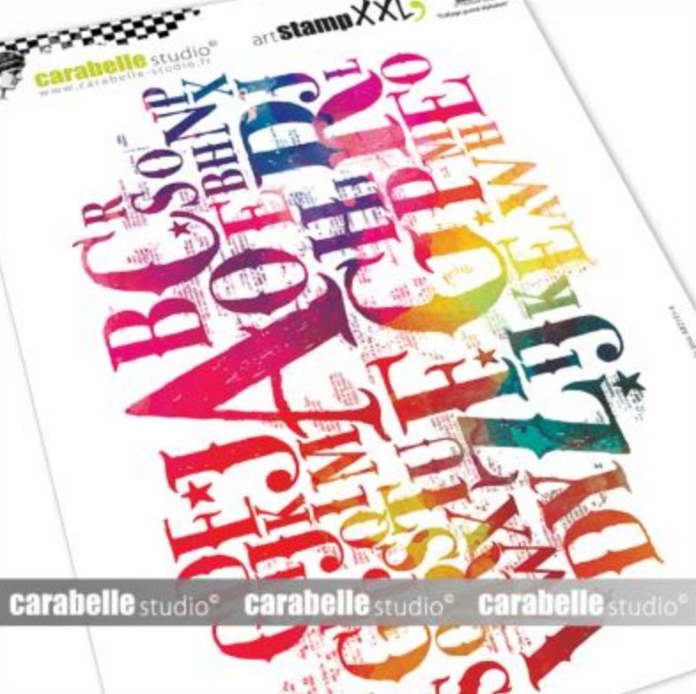 Carabelle Studio - Rubber Cling Stamp XXL : Collage Grand Alphabet - A4 Carabelle Studio