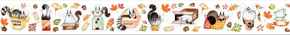 Chonky Cat Washi Tape Sticker - Inside The Box - Messy Papercrafts