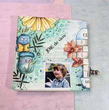 Chou and Flowers - BEAR DOUDOU CALIN ARTIST STAMP - 2.5 x 1.5 inch - Collection Journal Chromatique Chou and Flowers