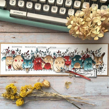 Chou and Flowers - BEAR DOUDOU CALIN WITH FLOWERS STAMP - 2.5 x 1.5 inch - Collection Voyage Imaginaire Chou and Flowers