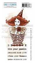 Chou and Flowers - CIRCUS GIRL STAMP - 7.5 x 4 inch - Collection Little Circus Chou and Flowers
