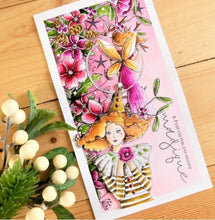 Chou and Flowers - CIRCUS GIRL STAMP - 7.5 x 4 inch - Collection Little Circus Chou and Flowers