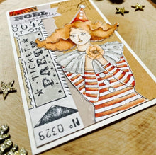 Chou and Flowers - CIRCUS GIRL STAMP - 7.5 x 4 inch - Collection Little Circus Chou and Flowers