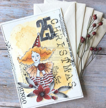 Chou and Flowers - CIRCUS GIRL STAMP - 7.5 x 4 inch - Collection Little Circus Chou and Flowers
